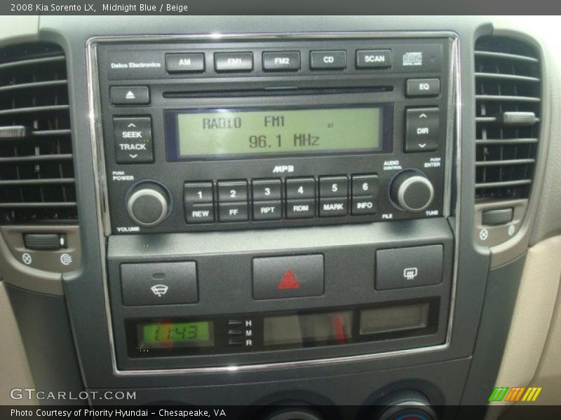 Midnight Blue / Beige 2008 Kia Sorento LX