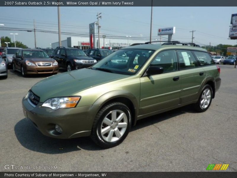 Willow Green Opal / Warm Ivory Tweed 2007 Subaru Outback 2.5i Wagon