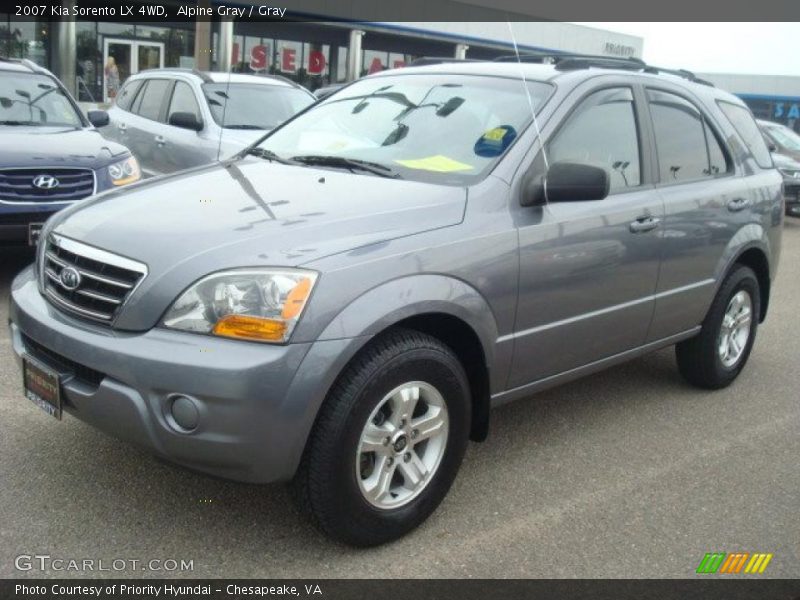 Alpine Gray / Gray 2007 Kia Sorento LX 4WD