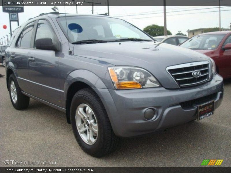 Alpine Gray / Gray 2007 Kia Sorento LX 4WD