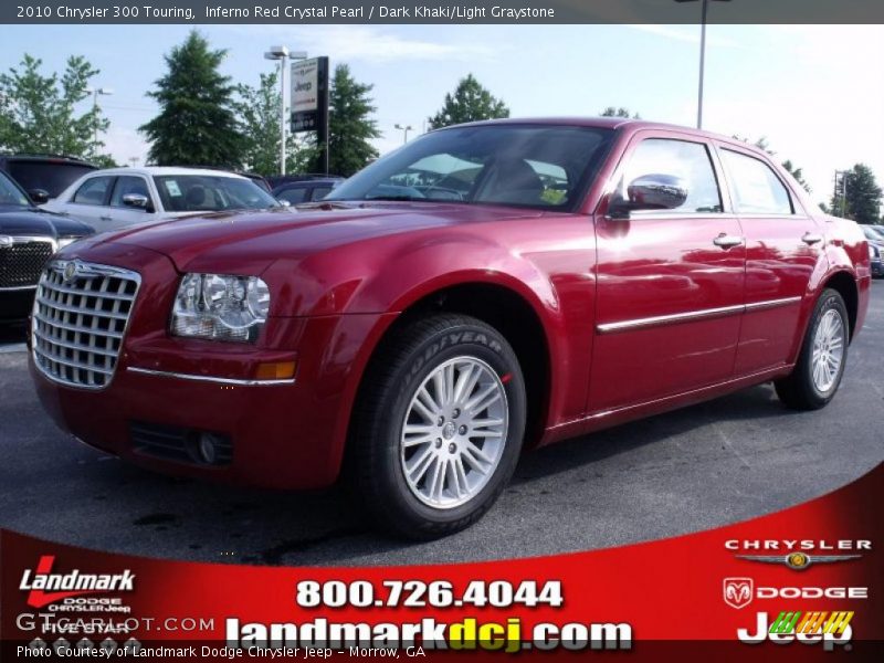 Inferno Red Crystal Pearl / Dark Khaki/Light Graystone 2010 Chrysler 300 Touring