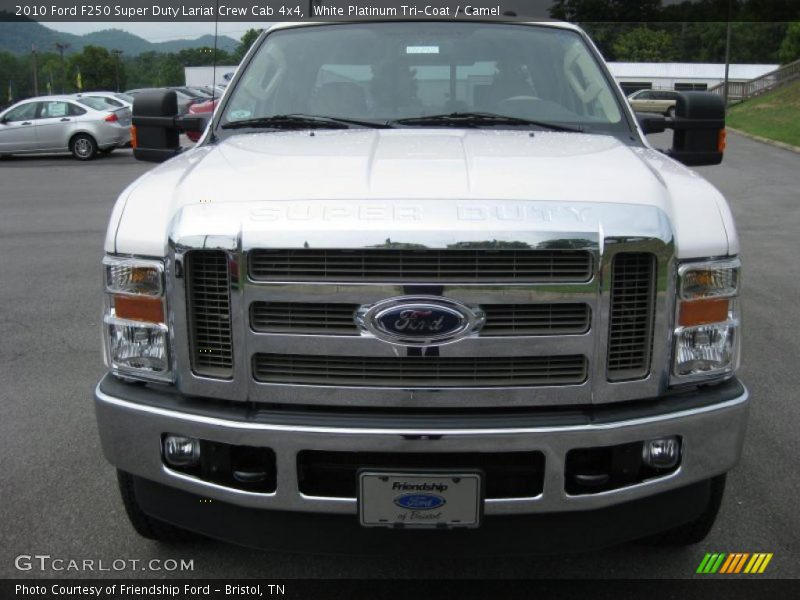 White Platinum Tri-Coat / Camel 2010 Ford F250 Super Duty Lariat Crew Cab 4x4