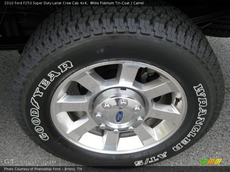 White Platinum Tri-Coat / Camel 2010 Ford F250 Super Duty Lariat Crew Cab 4x4