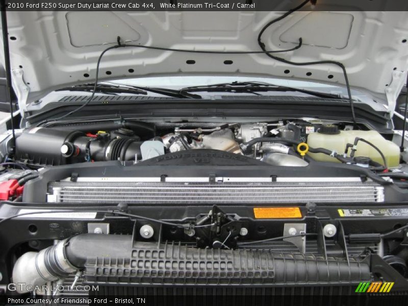 White Platinum Tri-Coat / Camel 2010 Ford F250 Super Duty Lariat Crew Cab 4x4