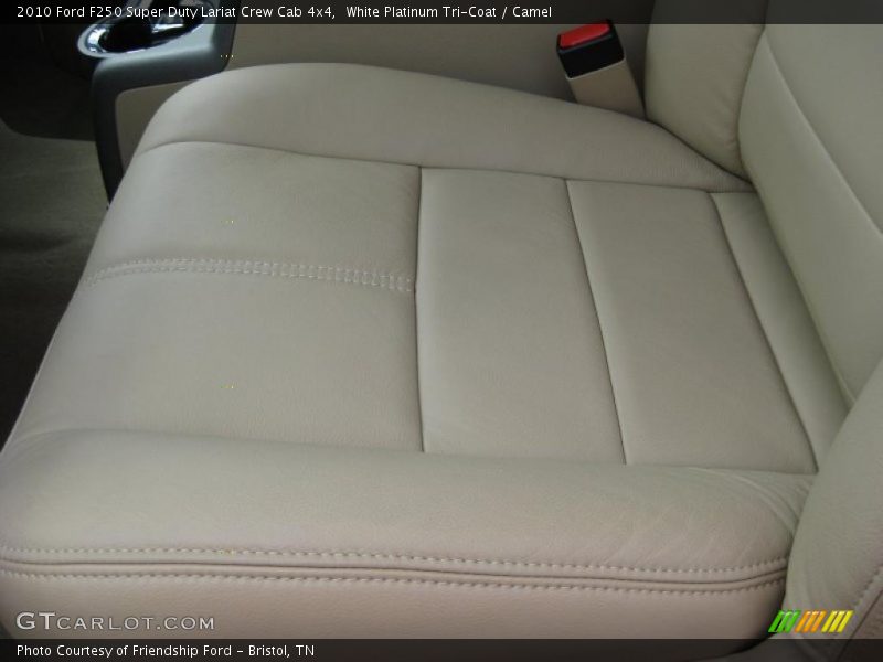 White Platinum Tri-Coat / Camel 2010 Ford F250 Super Duty Lariat Crew Cab 4x4