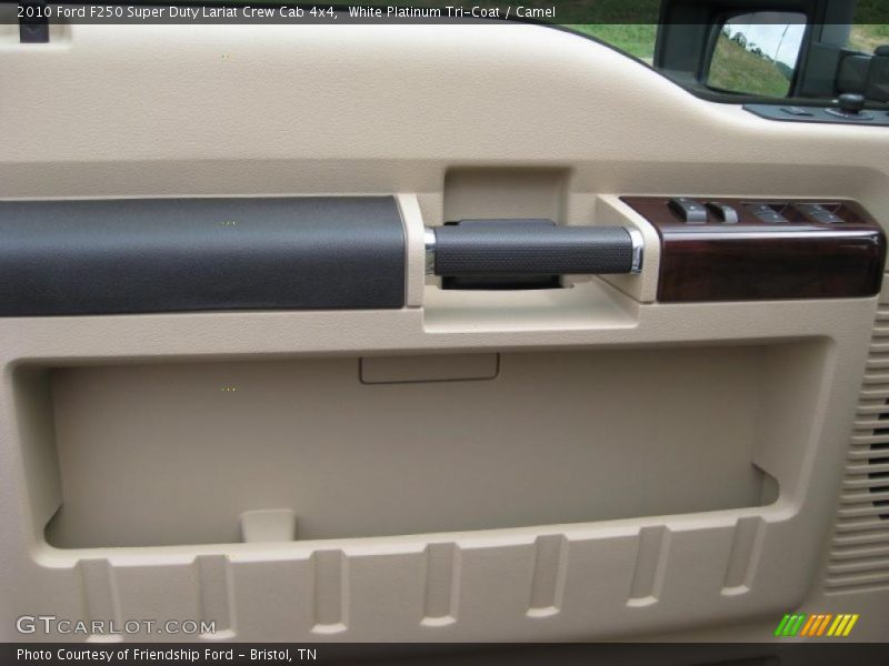 White Platinum Tri-Coat / Camel 2010 Ford F250 Super Duty Lariat Crew Cab 4x4