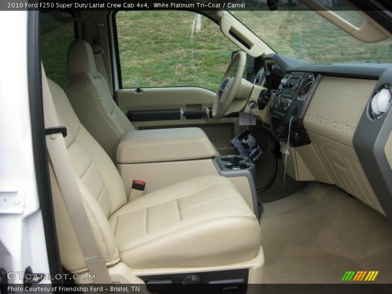 White Platinum Tri-Coat / Camel 2010 Ford F250 Super Duty Lariat Crew Cab 4x4