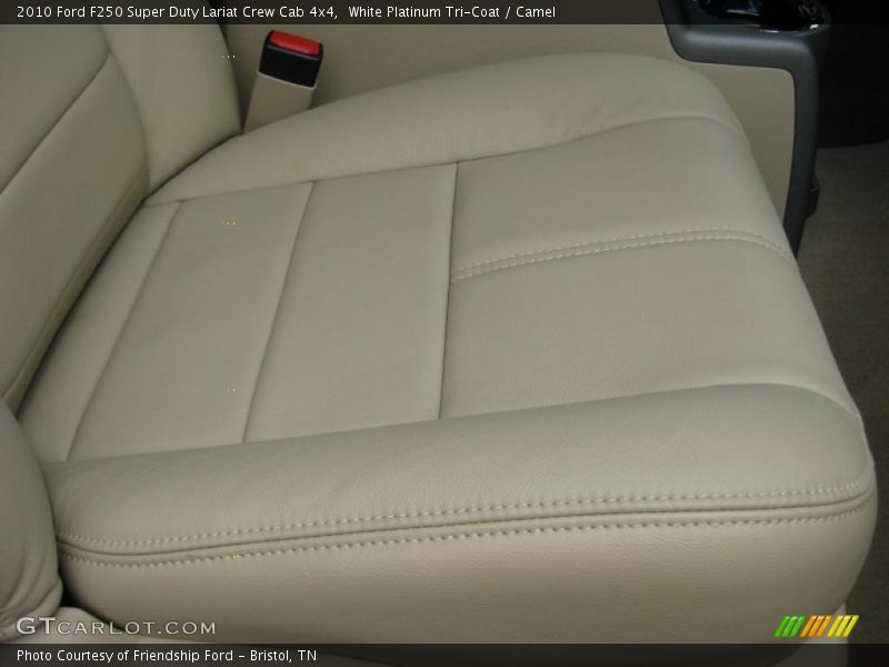 White Platinum Tri-Coat / Camel 2010 Ford F250 Super Duty Lariat Crew Cab 4x4