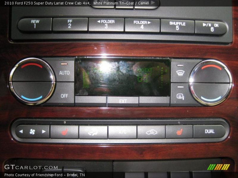 White Platinum Tri-Coat / Camel 2010 Ford F250 Super Duty Lariat Crew Cab 4x4