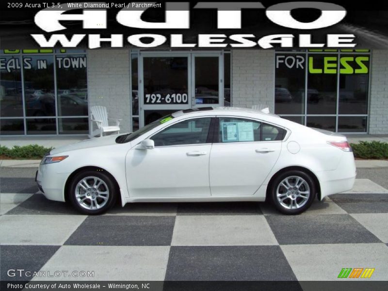White Diamond Pearl / Parchment 2009 Acura TL 3.5
