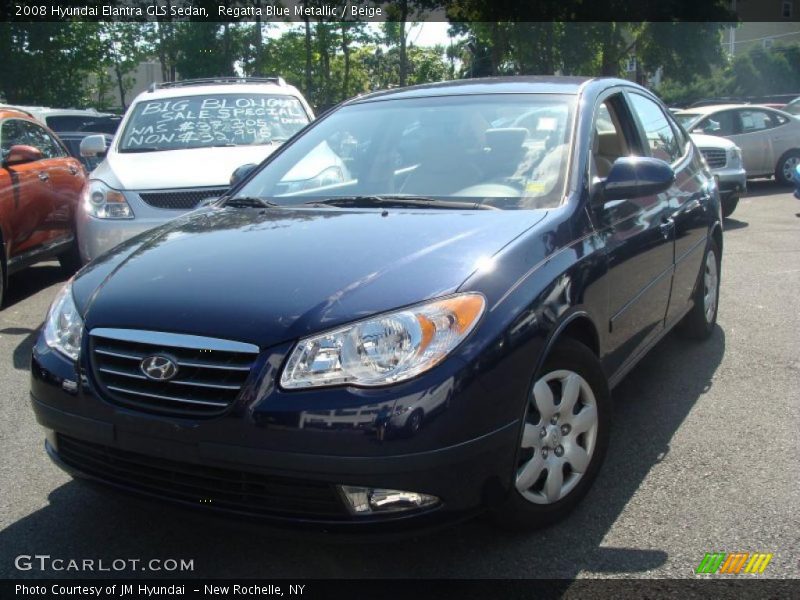 Regatta Blue Metallic / Beige 2008 Hyundai Elantra GLS Sedan