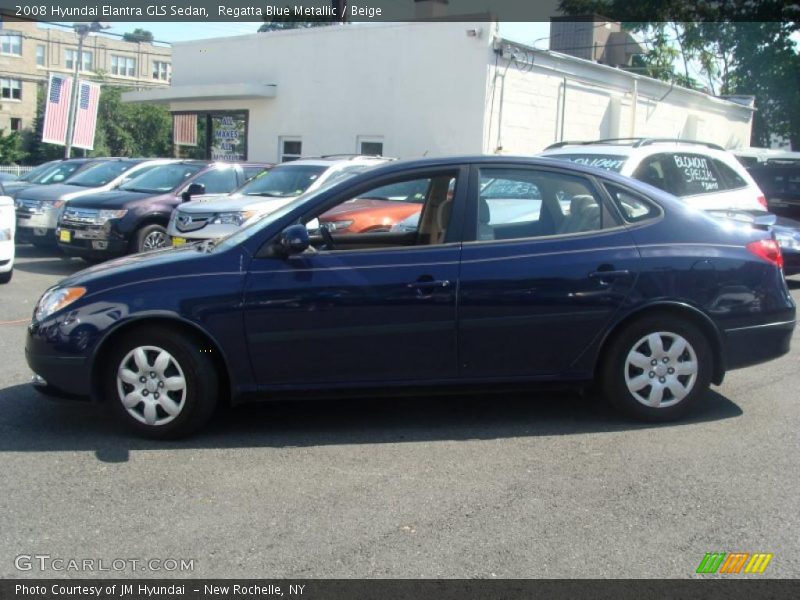 Regatta Blue Metallic / Beige 2008 Hyundai Elantra GLS Sedan