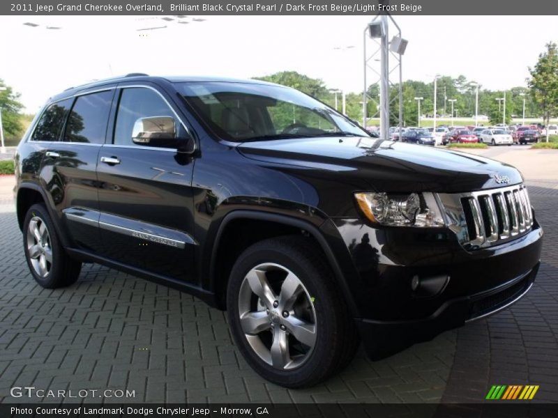 Brilliant Black Crystal Pearl / Dark Frost Beige/Light Frost Beige 2011 Jeep Grand Cherokee Overland