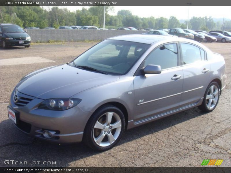 Titanium Gray Metallic / Black/Red 2004 Mazda MAZDA3 s Sedan