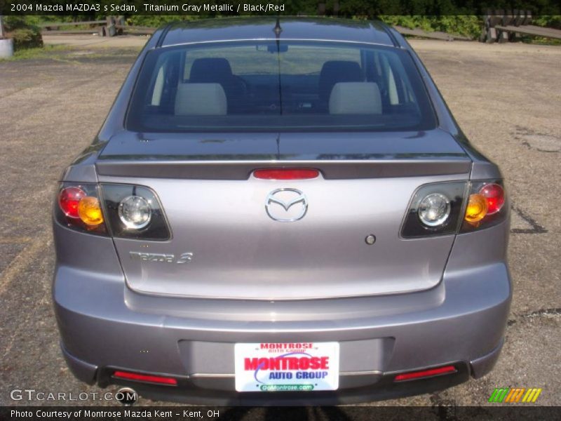 Titanium Gray Metallic / Black/Red 2004 Mazda MAZDA3 s Sedan