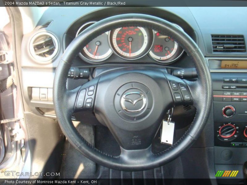 Titanium Gray Metallic / Black/Red 2004 Mazda MAZDA3 s Sedan