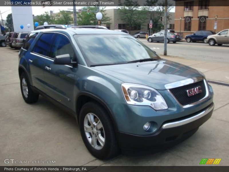 Silver Green Metallic / Light Titanium 2009 GMC Acadia SLE AWD