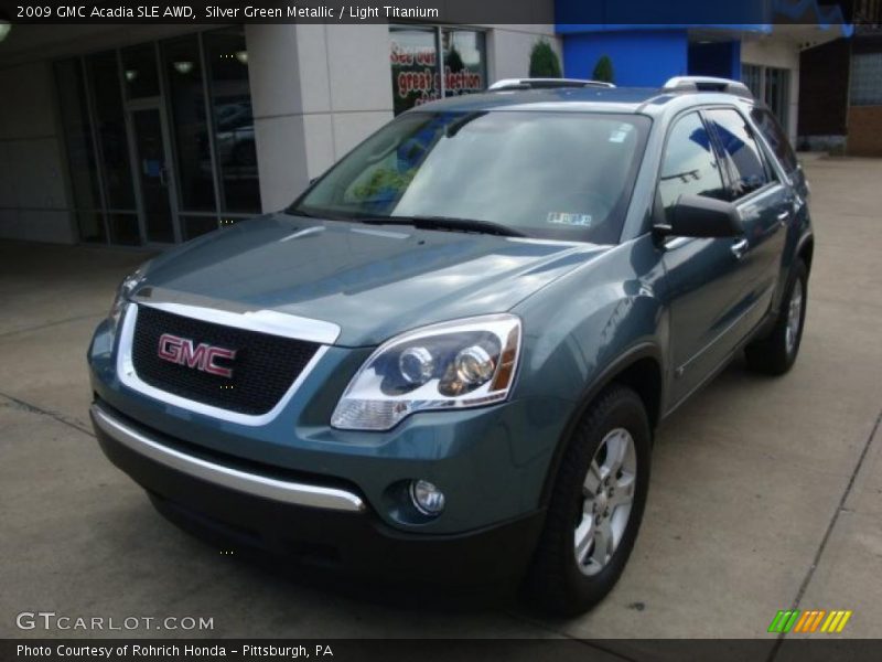 Silver Green Metallic / Light Titanium 2009 GMC Acadia SLE AWD