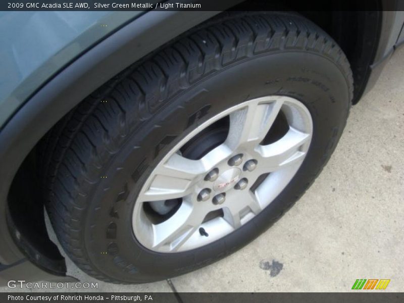 Silver Green Metallic / Light Titanium 2009 GMC Acadia SLE AWD