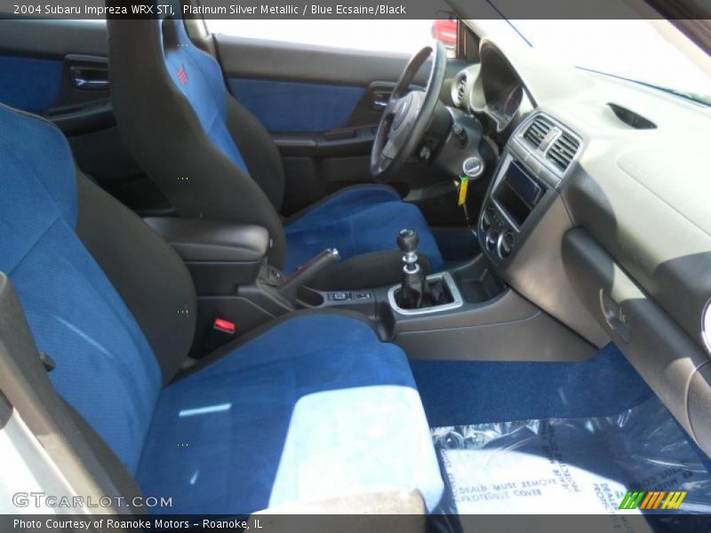 Platinum Silver Metallic / Blue Ecsaine/Black 2004 Subaru Impreza WRX STi