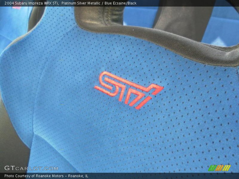 Platinum Silver Metallic / Blue Ecsaine/Black 2004 Subaru Impreza WRX STi