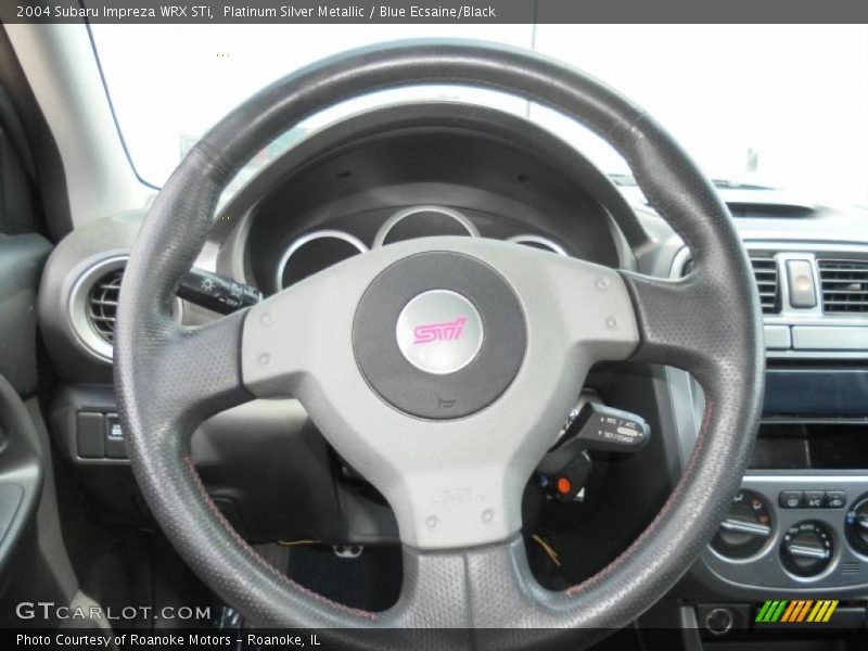 Platinum Silver Metallic / Blue Ecsaine/Black 2004 Subaru Impreza WRX STi