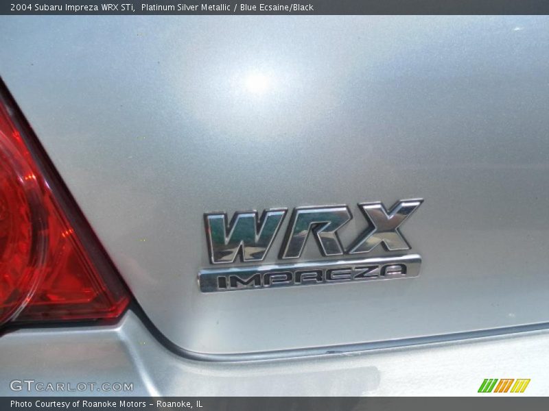 Platinum Silver Metallic / Blue Ecsaine/Black 2004 Subaru Impreza WRX STi