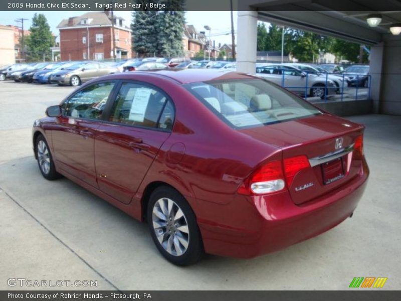 Tango Red Pearl / Beige 2009 Honda Civic EX Sedan
