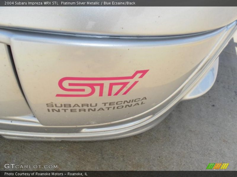 Platinum Silver Metallic / Blue Ecsaine/Black 2004 Subaru Impreza WRX STi