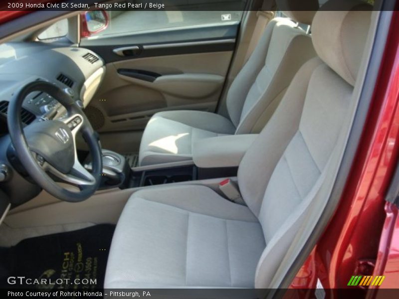 Tango Red Pearl / Beige 2009 Honda Civic EX Sedan