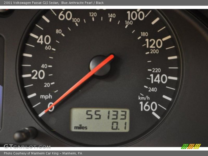 Blue Anthracite Pearl / Black 2001 Volkswagen Passat GLS Sedan