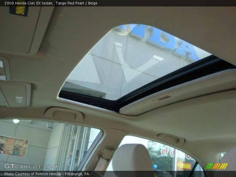 Tango Red Pearl / Beige 2009 Honda Civic EX Sedan