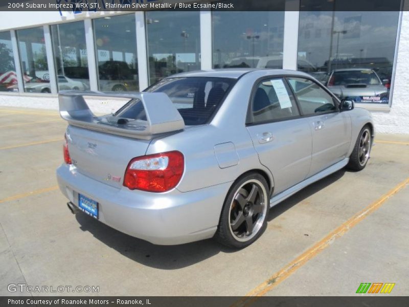 Platinum Silver Metallic / Blue Ecsaine/Black 2004 Subaru Impreza WRX STi