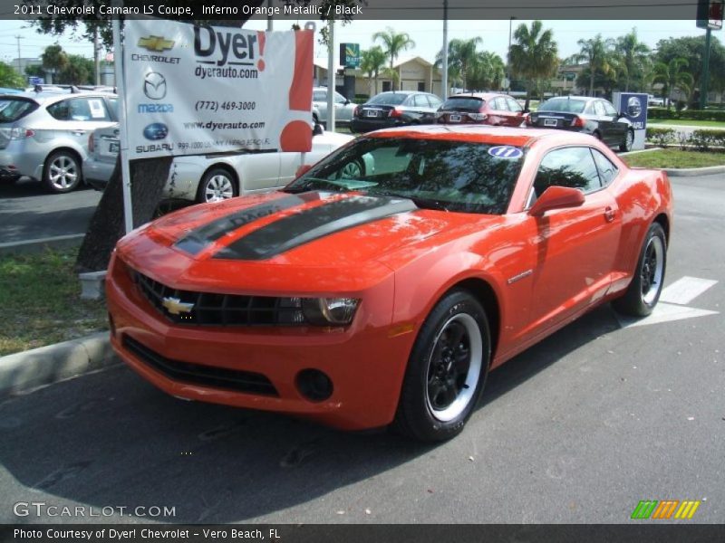 Inferno Orange Metallic / Black 2011 Chevrolet Camaro LS Coupe