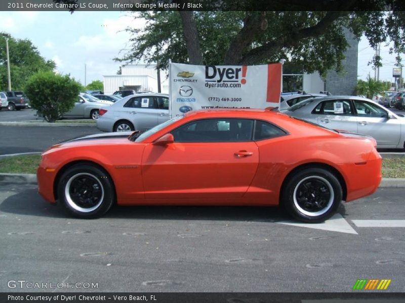 Inferno Orange Metallic / Black 2011 Chevrolet Camaro LS Coupe
