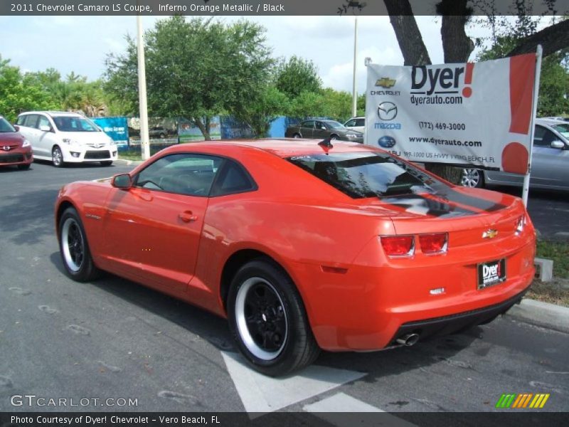 Inferno Orange Metallic / Black 2011 Chevrolet Camaro LS Coupe