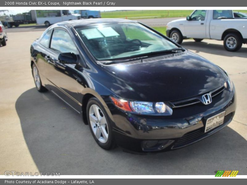Nighthawk Black Pearl / Gray 2008 Honda Civic EX-L Coupe