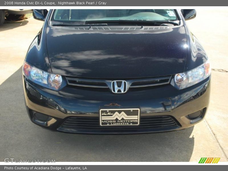 Nighthawk Black Pearl / Gray 2008 Honda Civic EX-L Coupe