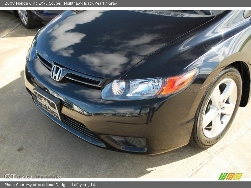 Nighthawk Black Pearl / Gray 2008 Honda Civic EX-L Coupe