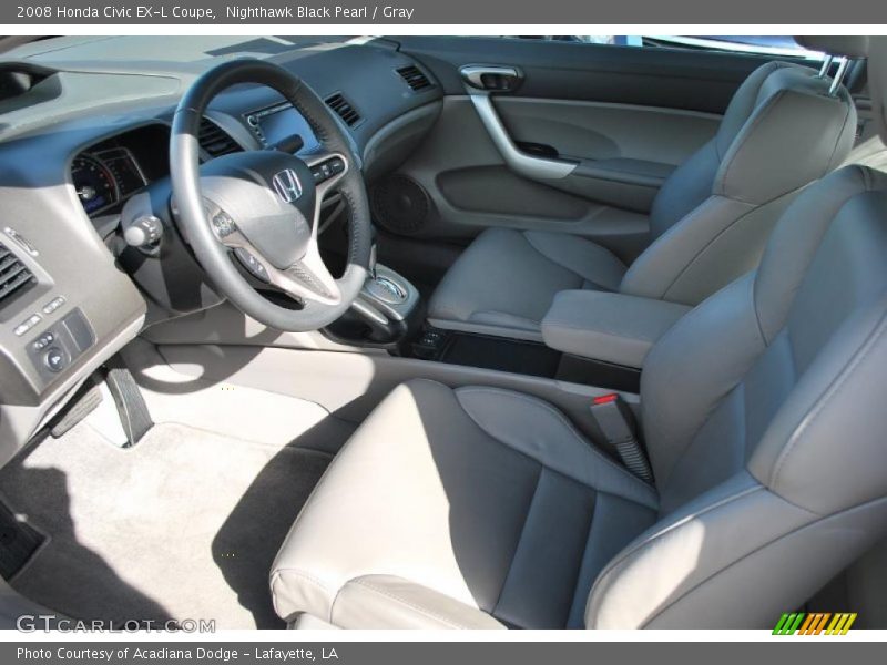 Nighthawk Black Pearl / Gray 2008 Honda Civic EX-L Coupe