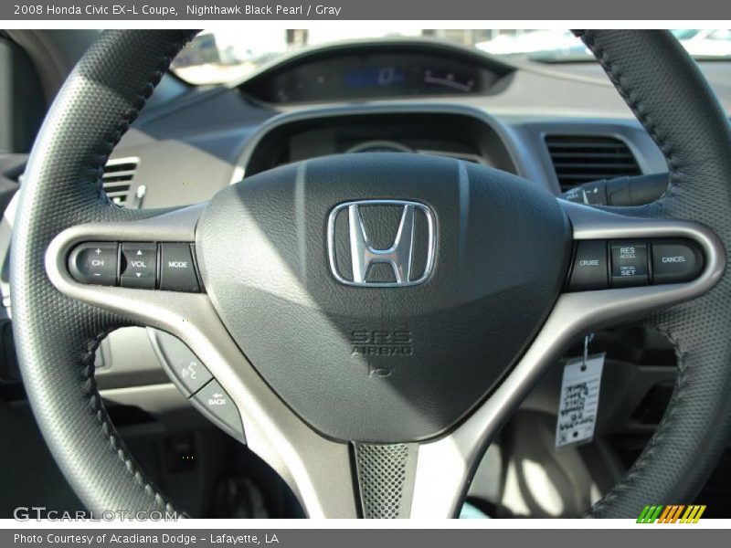 Nighthawk Black Pearl / Gray 2008 Honda Civic EX-L Coupe