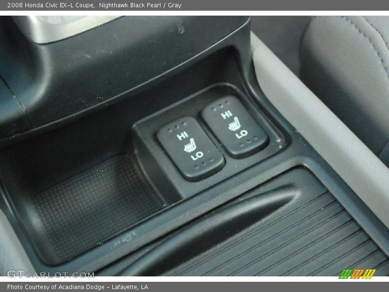 Nighthawk Black Pearl / Gray 2008 Honda Civic EX-L Coupe