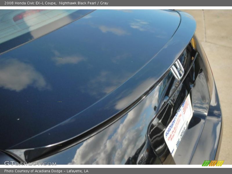 Nighthawk Black Pearl / Gray 2008 Honda Civic EX-L Coupe