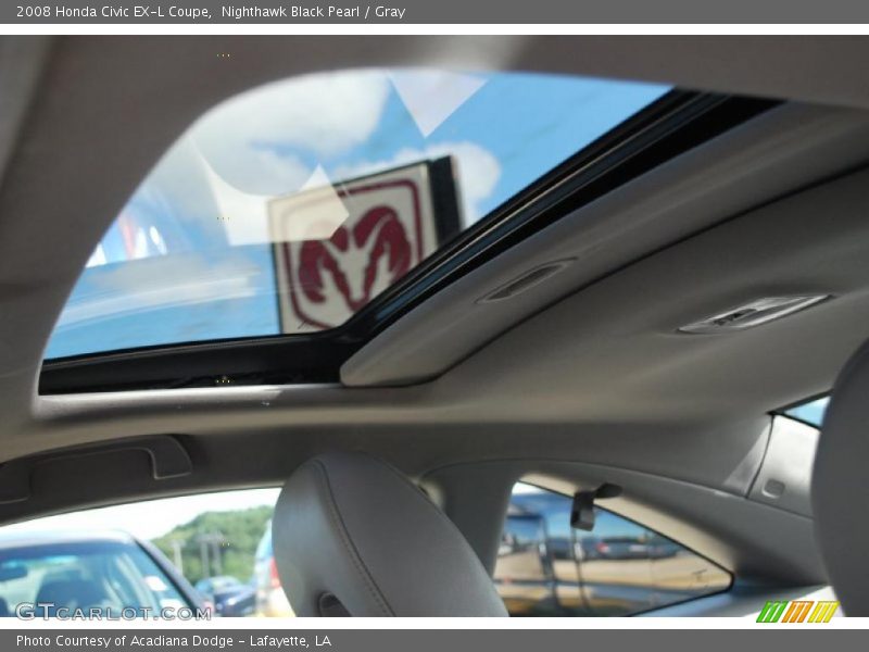 Nighthawk Black Pearl / Gray 2008 Honda Civic EX-L Coupe