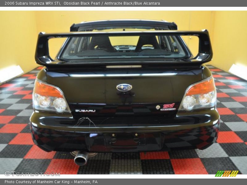 Obsidian Black Pearl / Anthracite Black/Blue Alcantara 2006 Subaru Impreza WRX STi