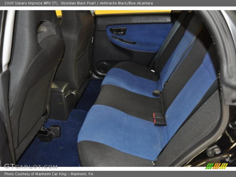 Obsidian Black Pearl / Anthracite Black/Blue Alcantara 2006 Subaru Impreza WRX STi