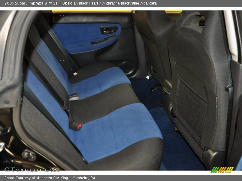 Obsidian Black Pearl / Anthracite Black/Blue Alcantara 2006 Subaru Impreza WRX STi