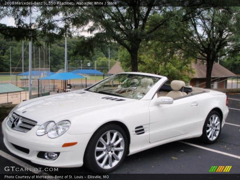 Alabaster White / Stone 2008 Mercedes-Benz SL 550 Roadster