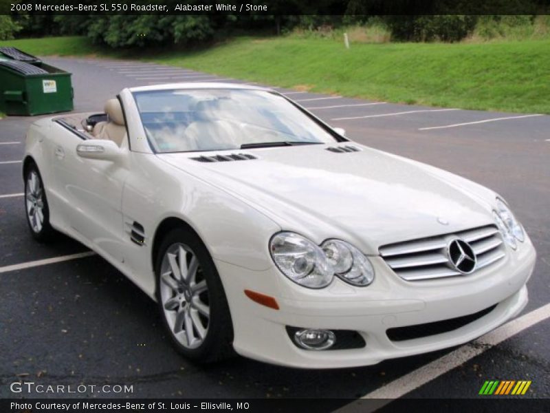 Alabaster White / Stone 2008 Mercedes-Benz SL 550 Roadster