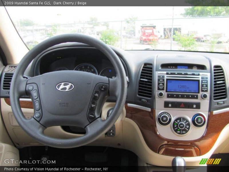 Dark Cherry / Beige 2009 Hyundai Santa Fe GLS